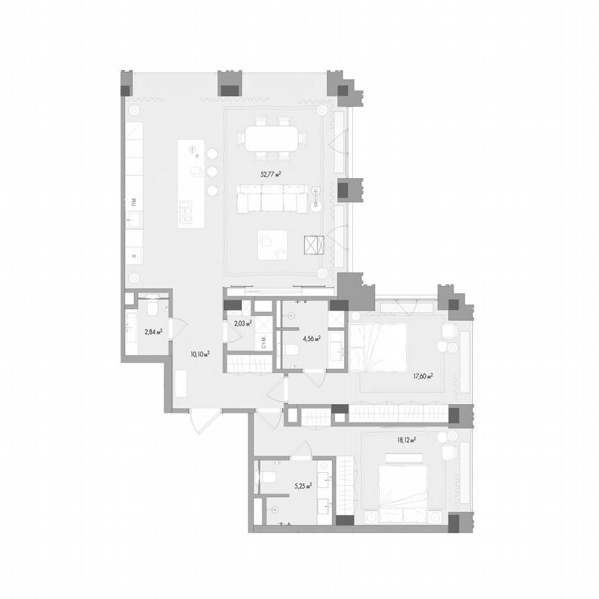 3-к. квартира, 135 м², 11/13 эт.