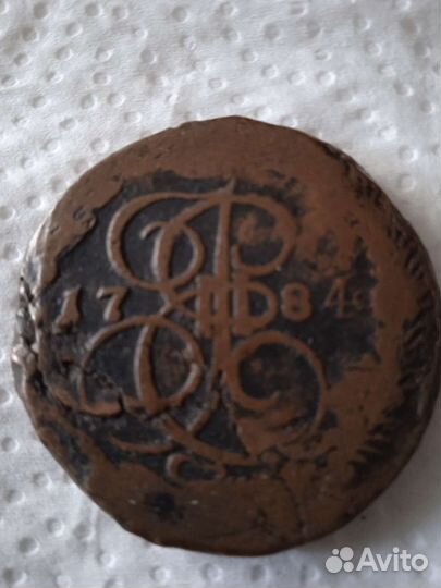 Монета 5коп. 1784г