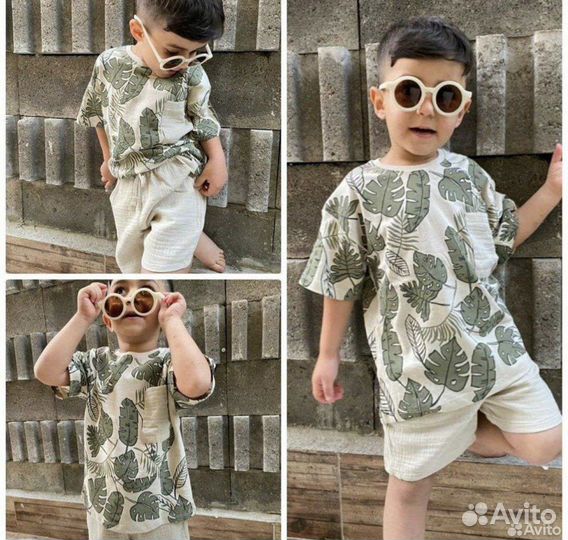 Летний костюм zara из муслина на мальчика