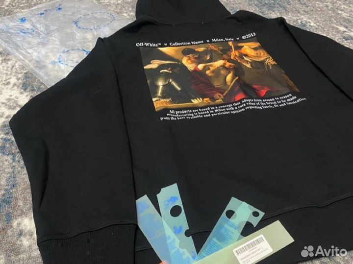 Худи off white caravaggio crowning черное S - XL