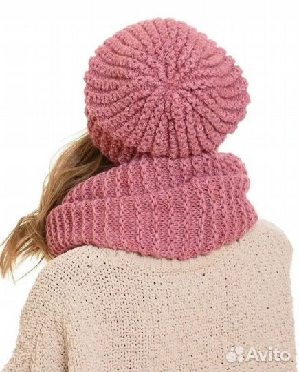 Шапка и снуд зимний комплект женский новый