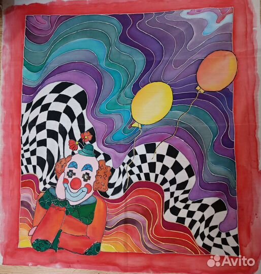 Батик,картина Клоун