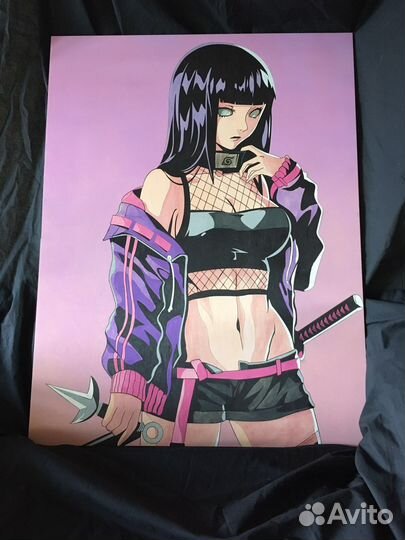 Картина «Хината Хьюга» из аниме «Наруто»