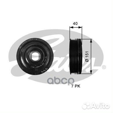 Шкив коленвала renault/nissan 2.0D TVD1110 Gates
