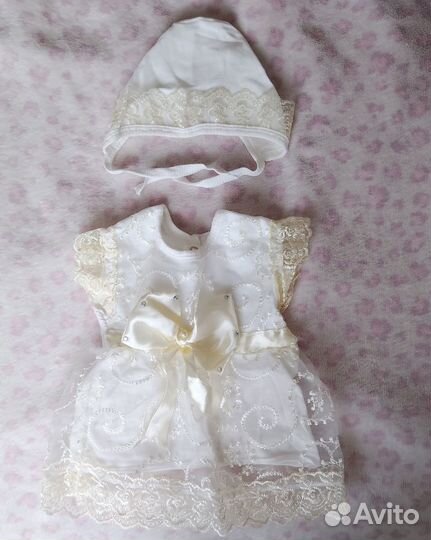Костюм на крестины девочки на 3-4 месяца