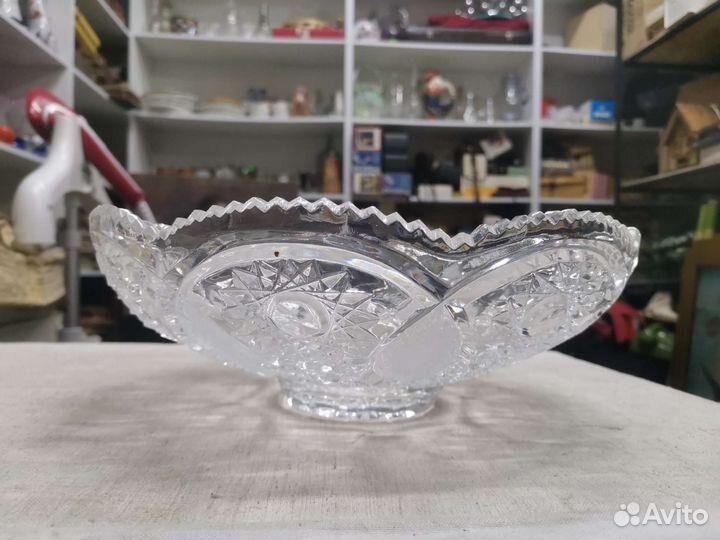 Салатница хрустальная большая СССР (Ч)