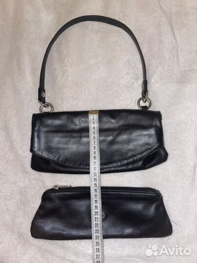 Сумочка кожаная чёрная из Италии