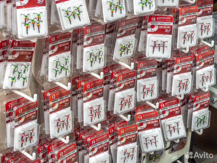 Крючки тройные с каплей и со стразой Namazu (5 шт)