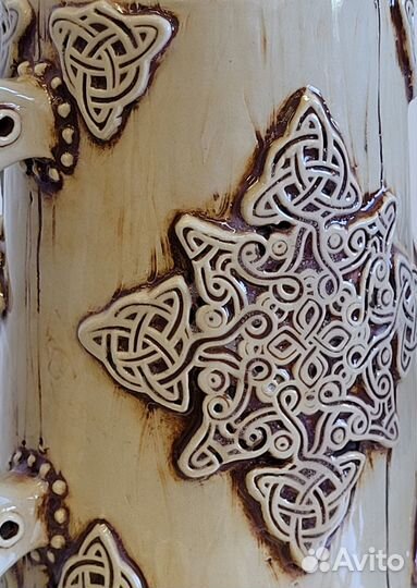 Кружка керамическая декоративная ручной работы