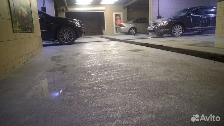 Полимерные полы для автомойки