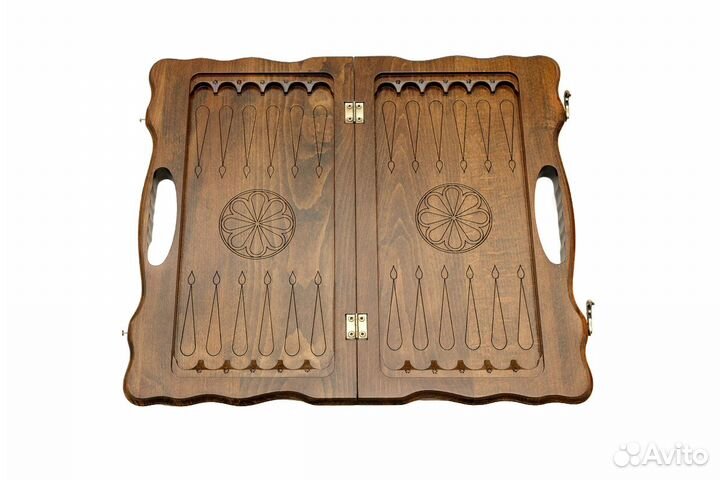 Нарды и шашки резные Оскал тигра 41 х 46 см бук Армения 62664