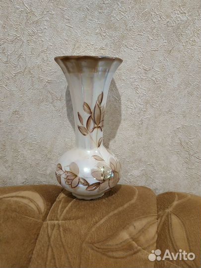 Ваза перламутровая фарфор, пепельница СССР
