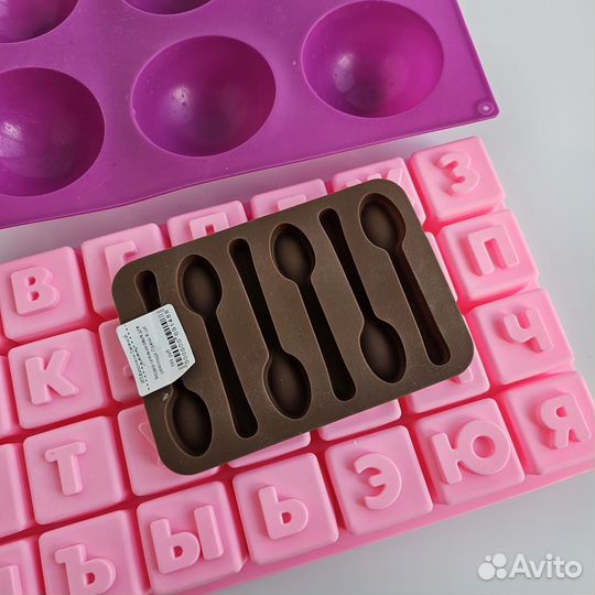 Силиконовые формы для выпечки, полусфера, алфавит