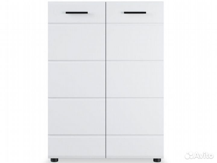 Комод «Йорк» 2д, Белый/белый глянец