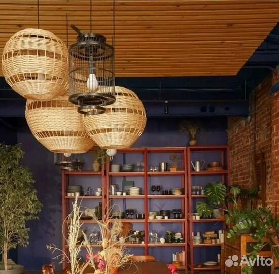 Плетеный абажур