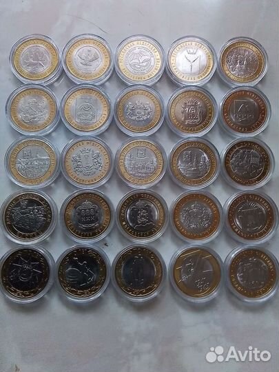 Монеты 10 руб. Набор 25 шт. Из мешка. UNC