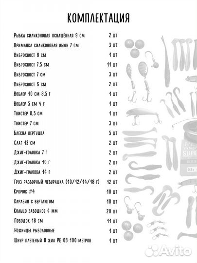 Набор рыболовный для спининга 106 предметов