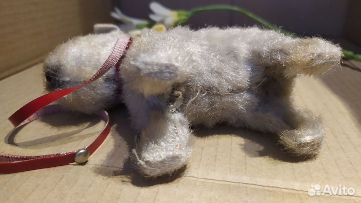 Винтажная плюшевая собачка Германия