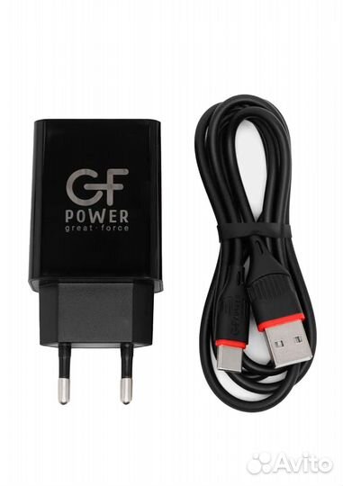 Зарядное устройство кабель Type-C, USB-порт, QC3.0