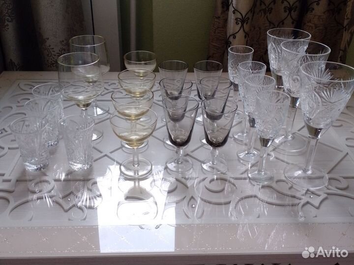 Фужеры хрусталь, (цветное стекло) поштучно