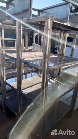 Стеллажи нерж. столы мойки