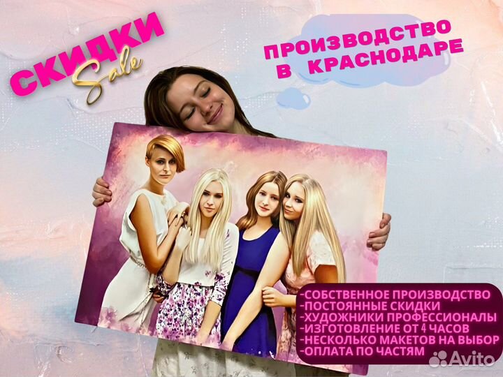 Портрет на холсте в Краснодаре