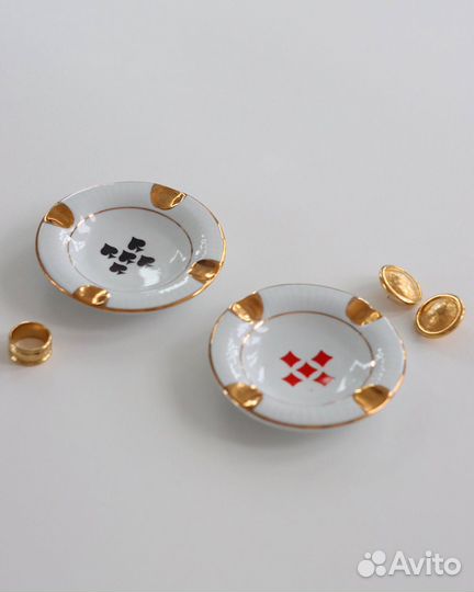 Пепельница бубны винтаж / игральные карты