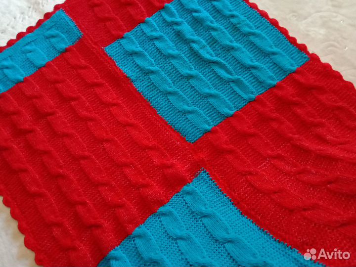 Плед детский, одеялко, ручная вязка новый