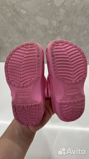 Crocs сабо детские c7 (24) размер розовые