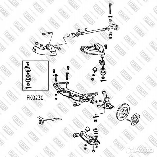 Опора шаровая, передняя левая/правая верхняя