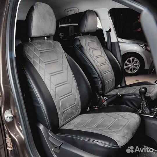 Чехлы для Renault Logan Анаконда серая на заказ