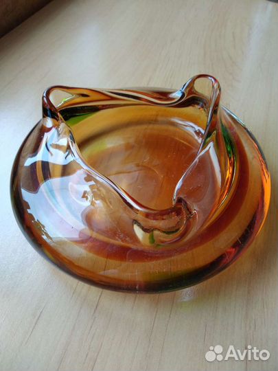 Пепельница из цвет стекла Чехия, начало 70х годов