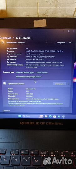 Игровой ноутбук Asus ROG strix GL753VD gtx 1050 i5