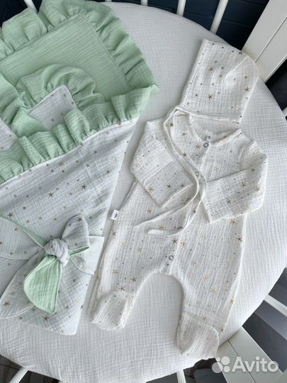 Муслиновый комплект на выписку Evafoxy