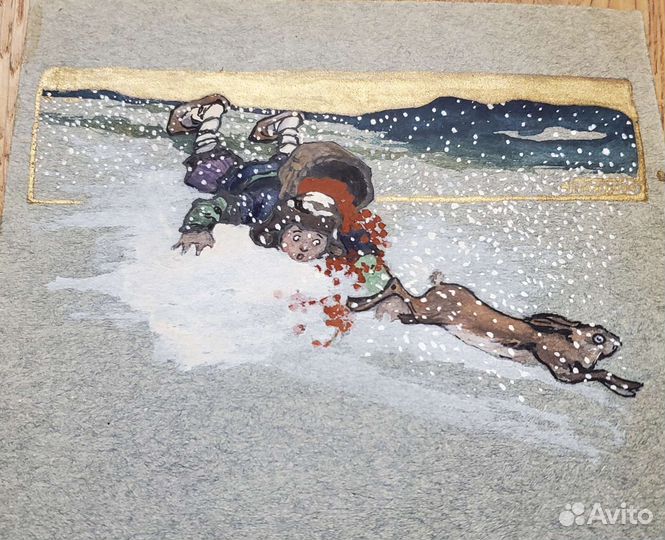 Антикварная открытка Заяц