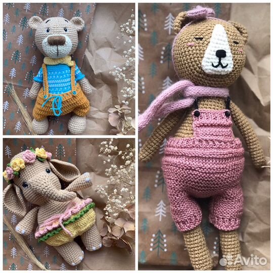 Вязаные игрушки ручной работы.амигуруми
