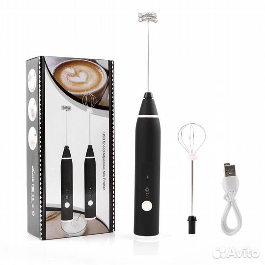 Капучинатор 2 насадки с зарядкой от USB