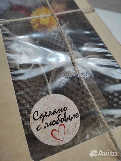 Свечи из вощины, набор 3 штуки