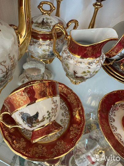 Сервиз кофейный новый Красная охота Чехия