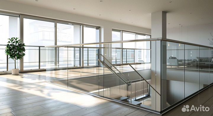 Стеклянные ограждения лестницы от производителя