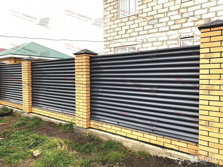 Забор жалюзи металлический