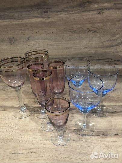 Рюмка, фужеры из цветного стекла