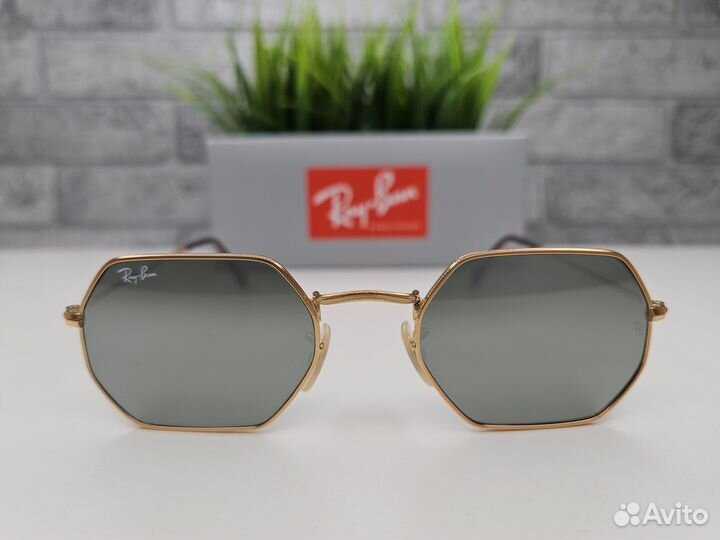 Очки Ray Ban Octagonal 3556 Golden Mirror