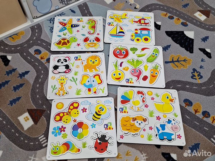 Деревянные пазлы вкладыши