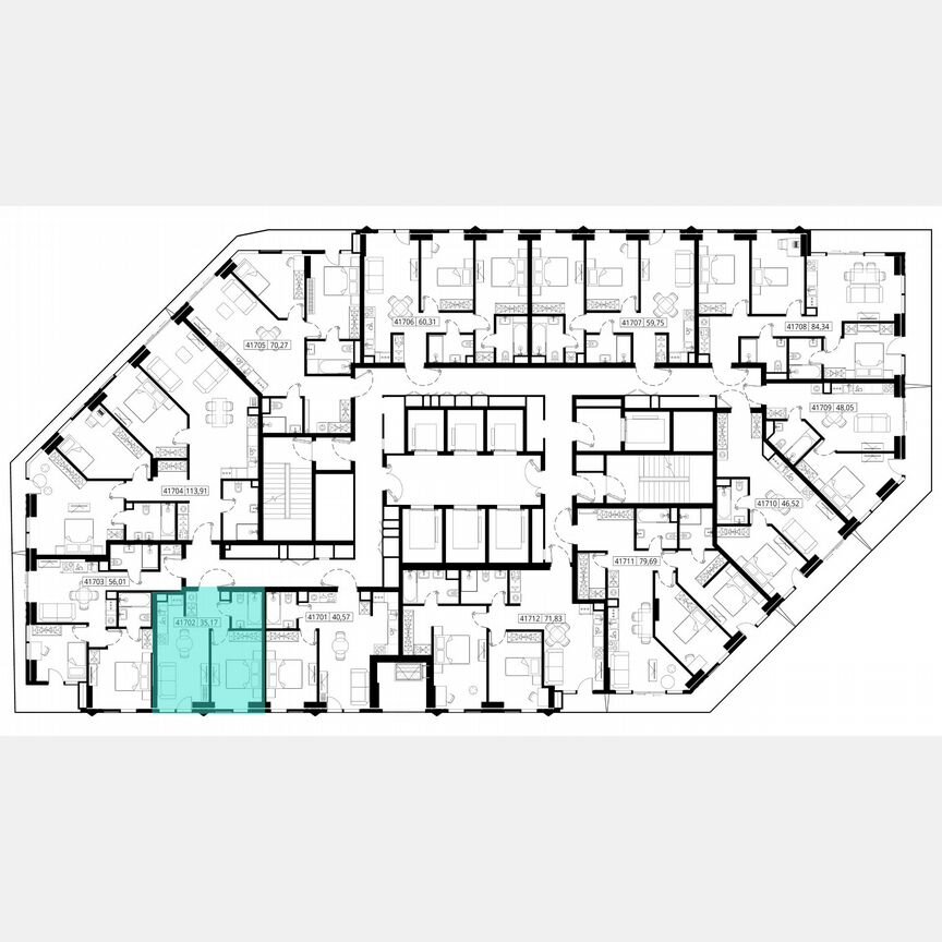 1-к. квартира, 35,2 м², 17/46 эт.