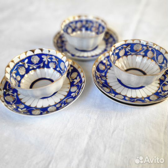 Фарфоровая чайная чашка с блюдцем СССР