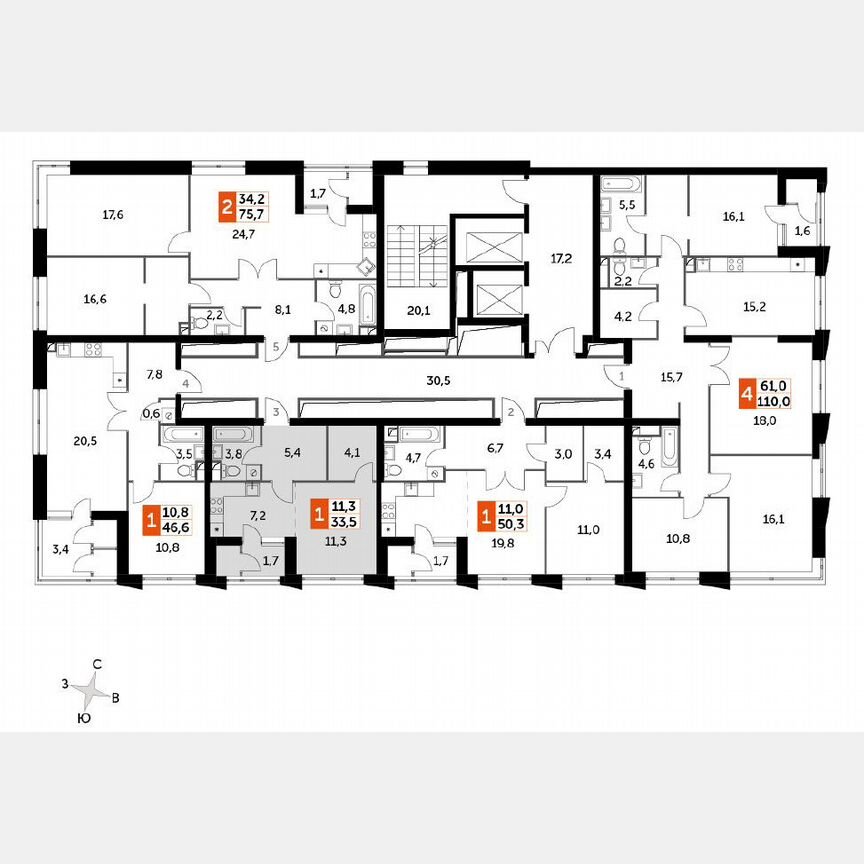 Квартира-студия, 33,5 м², 18/30 эт.