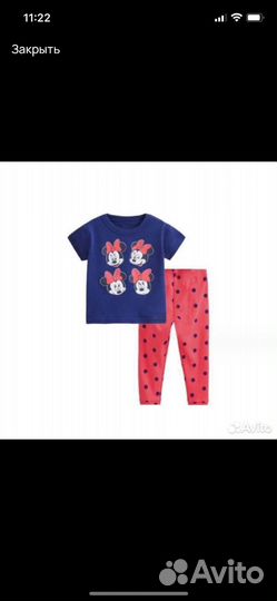 Футболка и лосины на девочку 98-104