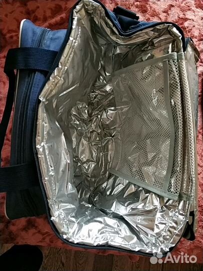 Сумка холодильник с набором посуды для пикника