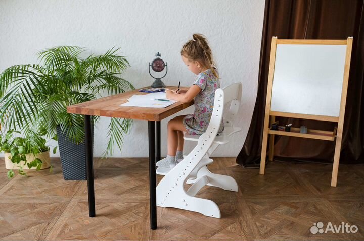 Растущий стул Белый Деревянный